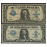 2- 1923 $1 Silver Certificates Blue Seal FR-237