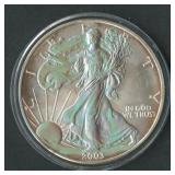 2003 ASE Hologram Silver Eagle With COA