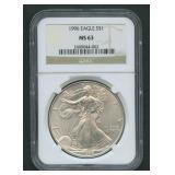 1996 ASE Silver Eagle NGC MS 63