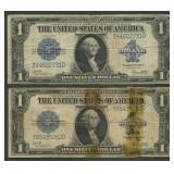 2- 1923 $1 Silver Certificates Blue Seal FR-238