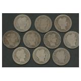 10- Mixed S-Mint Liberty Head Barber Dimes