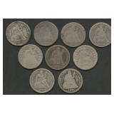 9- Mixed Seated Liberty Dimes