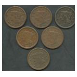 6- 1848 Braided Hair Large Cents