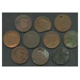 10- Mixed Large Cents 1810's- 1850's Culls