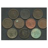 10- Mixed Large Cents 1816-1856