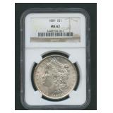 1889 Morgan Silver Dollar NGC MS 62