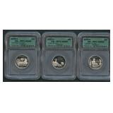 3- Mixed Silver State Quarters ICG PR70 DCAM