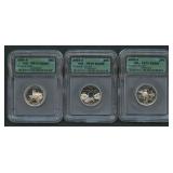 3- Mixed Silver State Quarters ICG PR70 DCAM