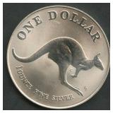 1993 Australia Kangaroo Dollar .999 Silver 1 ozt