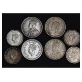 (2.23 ozt TW) 8- Mixed India Coins .917/.500 Silve