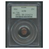 1964 Octagonal Liberty 25 Cent BG-735 PCGS AU50