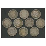 10- Mixed S-Mint Liberty Head Barber Dimes