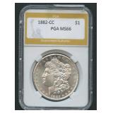 1882-CC Morgan Silver Dollar PGA Graded