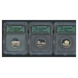 3- Mixed Silver State Quarters ICG PR70 DCAM