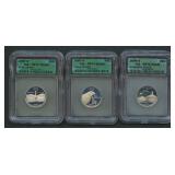 3- Mixed Silver State Quarters ICG PR70 DCAM