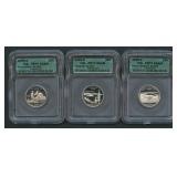 3- Mixed Silver State Quarters ICG PR70 DCAM