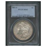 1881-S Morgan Silver Dollar PCGS MS 63