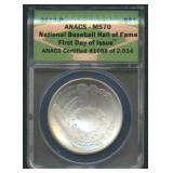 2014-P National Baseball HOF $1 ANACS MS 70
