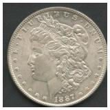 1887 Morgan Silver Dollar Alligator Eyes