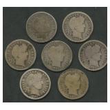7- Mixed O-Mint Liberty Head Barber Dimes