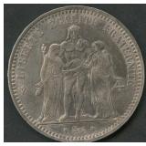 1873 France 5 Francs Hercules .900 Silver 25g