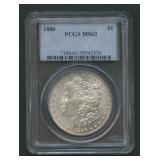 1886 Morgan Silver Dollar NGC PCGS MS 63