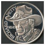 Richard Petty No 43 .999 Silver Round 1 ozt