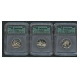 3- Mixed Silver State Quarters ICG PR70 DCAM