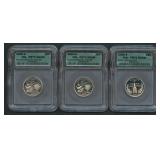 3- Mixed 2000-S State Quarters ICG PR 70 DCAM
