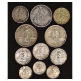 (1.77 ozt TW) 11- Mixed Philippines .750 Silver
