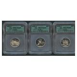 3- Mixed Silver State Quarters ICG PR70 DCAM