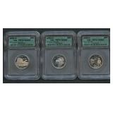 3- Mixed Silver State Quarters ICG PR70 DCAM