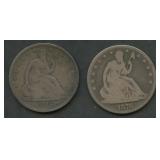 1867-S and 1876 Seated Liberty Half Dollars