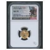 2023 $5 Gold Eagle NGC MS70 1/10ozt