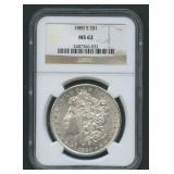 1880-S Morgan Silver Dollar NGC MS 62