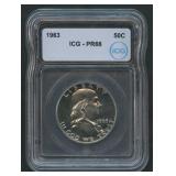 1963 Franklin Half Dollar ICG PR 66