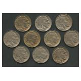 10- 1938-D Buffalo Nickels Higher Grade