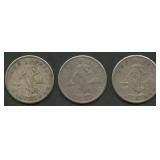 (1.88 ozt TW) 3- Mixed Philippines Coins .800 Silv