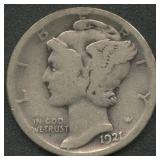 1921-D Mercury Head Dime