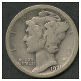 1921-D Mercury Head Dime