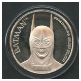 1989 Batman 50th Anniv .999 Silver Round 1 ozt