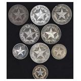 (1.19 ozt TW) 9- Mixed Cuba Coins .900 Silver