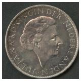 1962-S Suriname 1 Gulden Proof .720 Silver