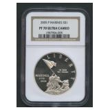 2005-P Marines Silver $1 NGC PF70 Ultra Cameo
