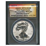 2012-S ASE Silver Eagle ANACS Rev RP70 DCAM