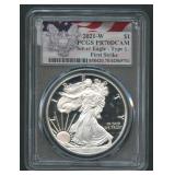 2021-W ASE Silver Eagle 1ozt PCGS PF70 DC