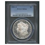 1881-S Morgan Silver Dollar PCGS MS 64