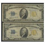 1934A $10 Silver Certificate No. Africa FR-2309