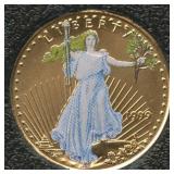 1999 1/10ozt Gold Colorized Eagle $5