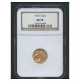 1925-D $2.50 Gold Indian NGC AU58